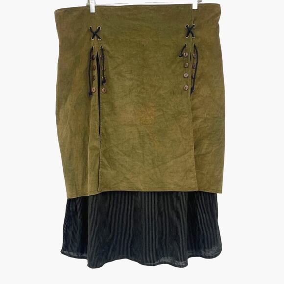 Pyramid Collection Boho Corduroy Skirt Sz 2X Multimedia Witchy Festival Grunge - Picture 1 of 10